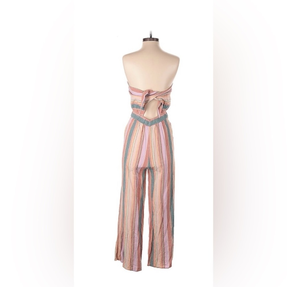 🦋2 For $50🦋 Pink and Green Strapless Jumpsuit With Pockets - Picture 2 of 5